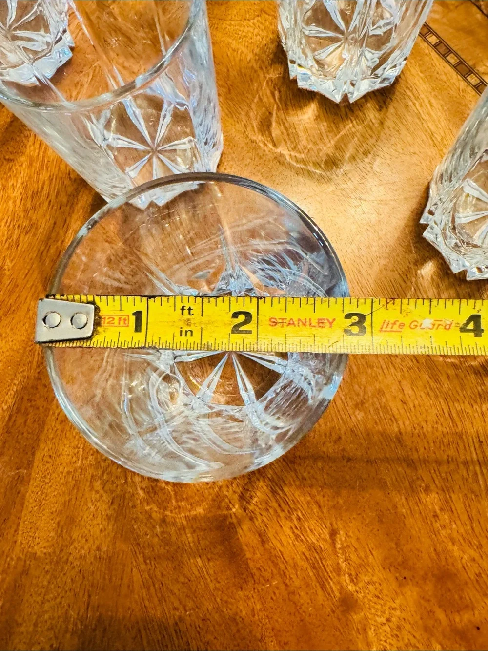 Ten (10) Cut Crystal Tumbler Set - Clear Glass